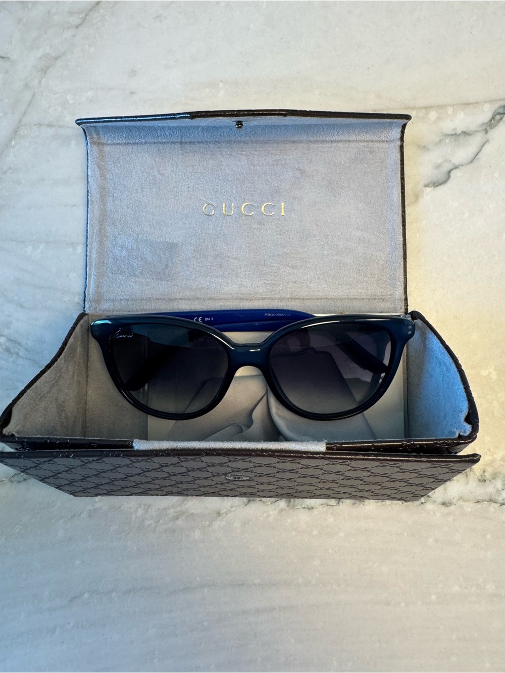Gucci Women’s Dark Blue Cat-Eye Sunglasses